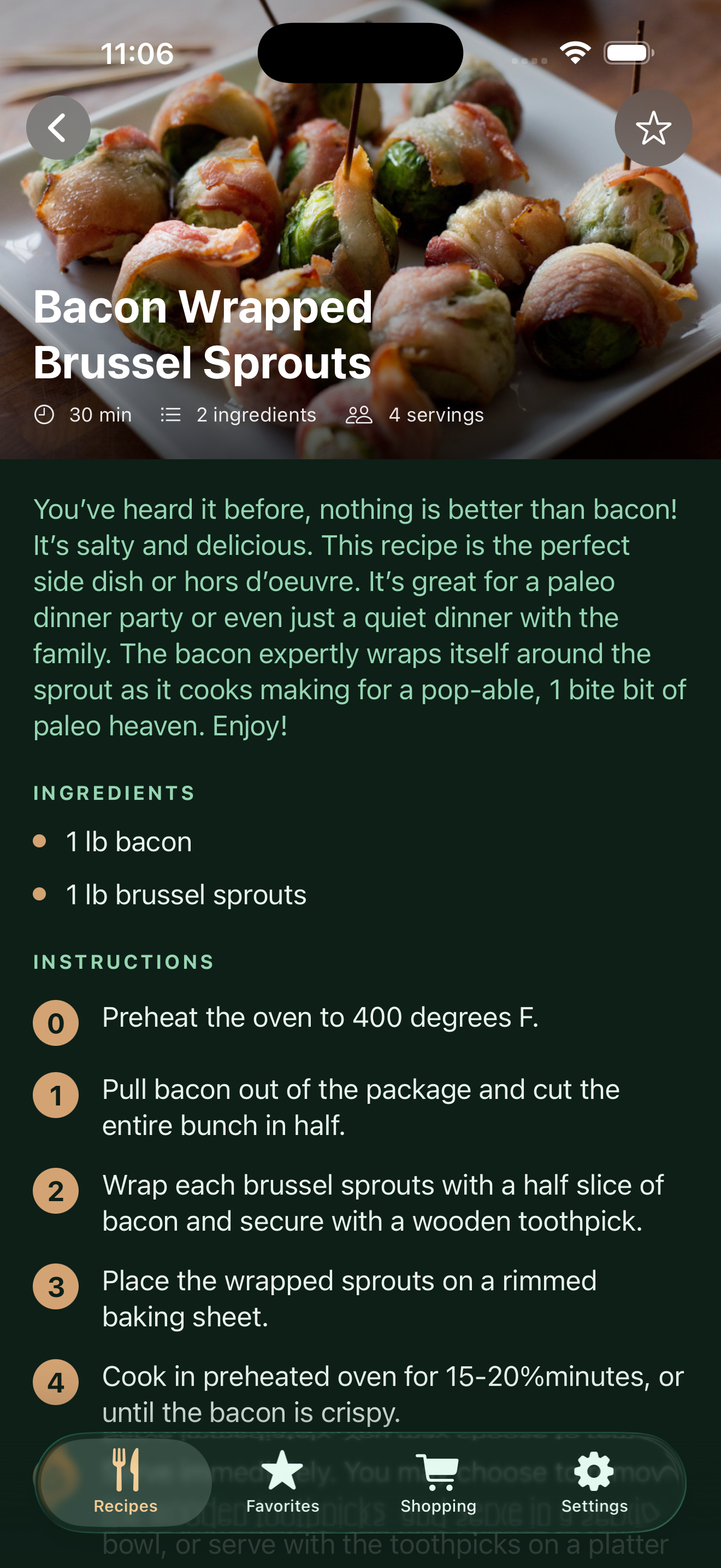 Recipe Detail View